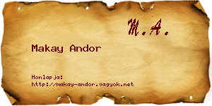 Makay Andor névjegykártya